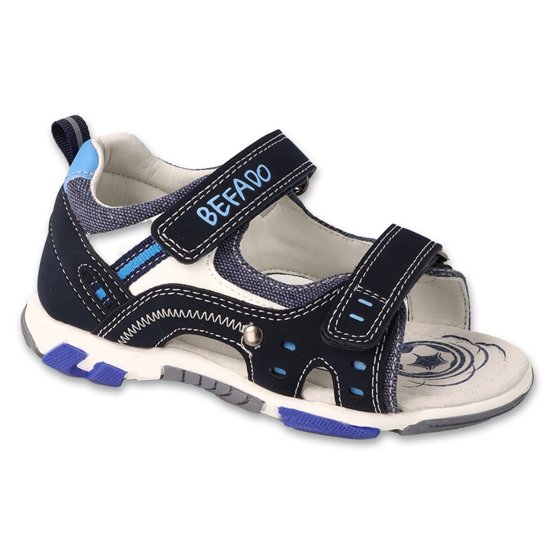 Dětské sandály Befado, kožená stélka, 170X104, tmavě modrá modrý 1