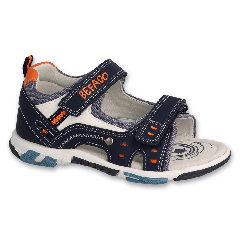 Dětské sandály Befado, kožená vsadka, 170X103, tmavě modrá modrý 1