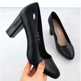 Kožená čerpadla na černém příspěvku Sergio Leone PB130 černý 1