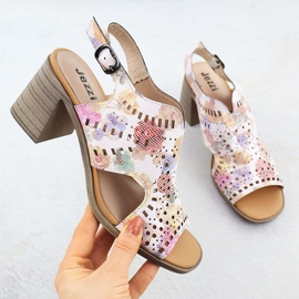 Dámské dámské sandály žen s květinami Jezzi 24125 růžový 1