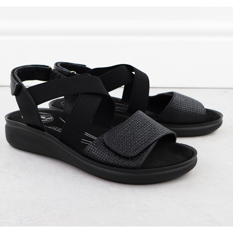 Pohodlné sandály pro dámské pro Black Jezzi 24142 černý 2