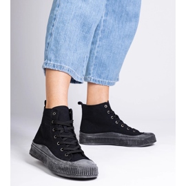 Černé tenisky na vysoké platformě Guerrino černý 2