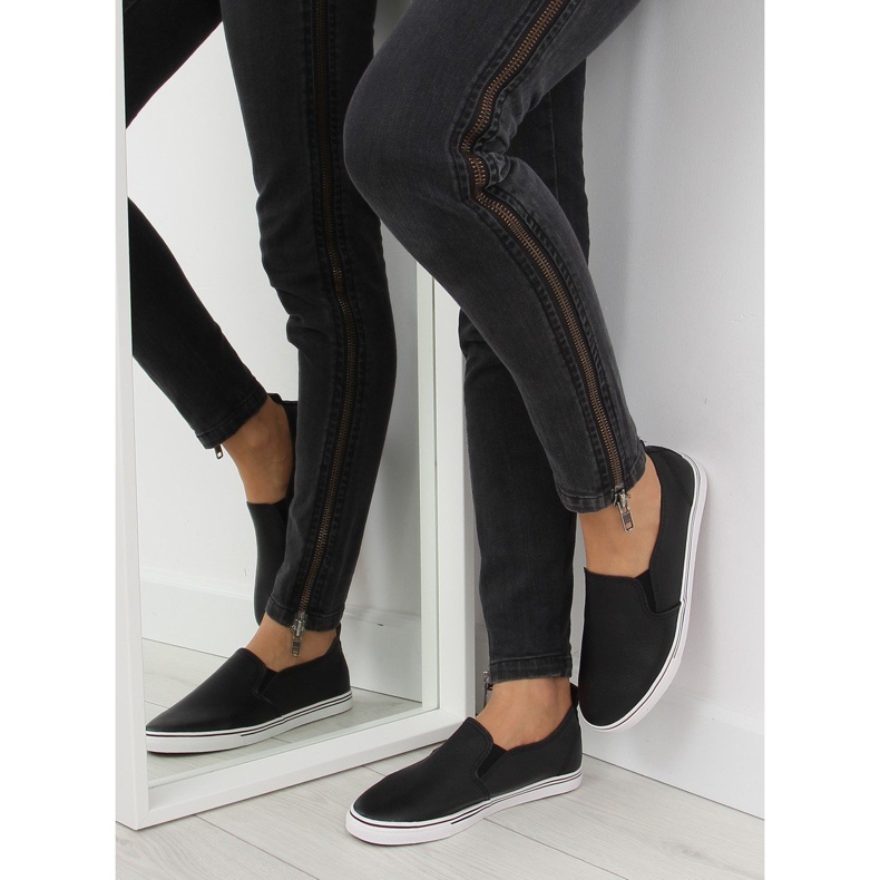 Tenisky slip-on black face black xl08p Black černý 2