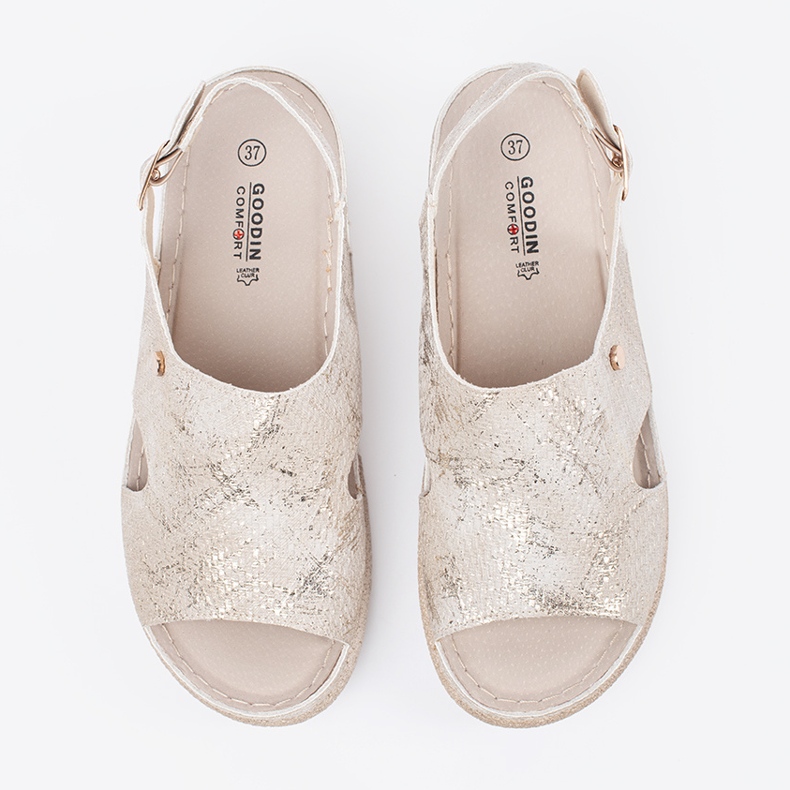 Goodin Ploché sandály s taupe sponou béžový 1