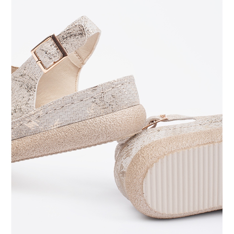 Goodin Ploché sandály s taupe sponou béžový 2