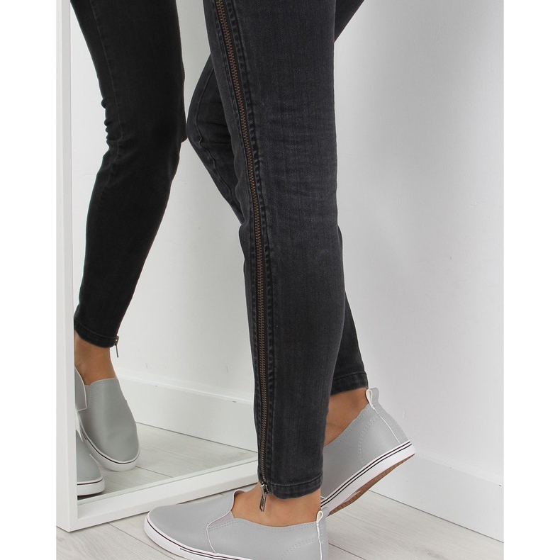 Grey xl08p Grey grain slip-on tenisky šedá 1