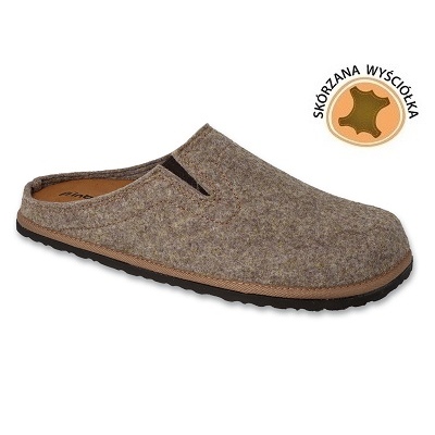 Pánské pantofle Inblu s koženou vsadkou 155M025 béžová béžový 1