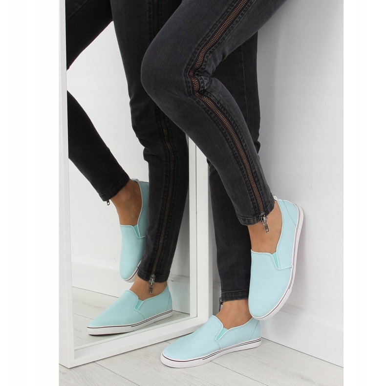 Tenisky slip-on modré xl08p L.BLUE modrý 2 Tenisky slip-on modré xl08p L.BLUE modrý 2