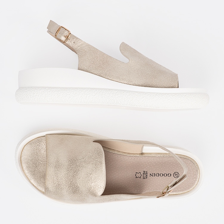 Goodin Zlaté pohodlné dámské sandály zlatý 2