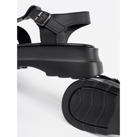 Goodin Černé sandály na tlusté podrážce černý 1