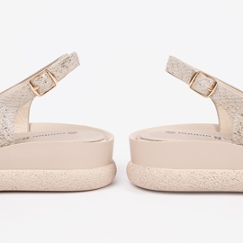 Goodin Beige pohodlné ženské dobré sandály béžový 1 Goodin Beige pohodlné ženské dobré sandály béžový 1