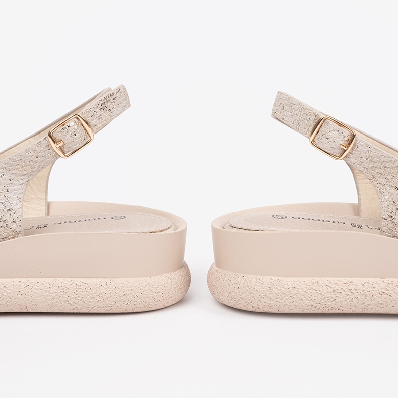 Goodin Beige pohodlné ženské dobré sandály béžový 1