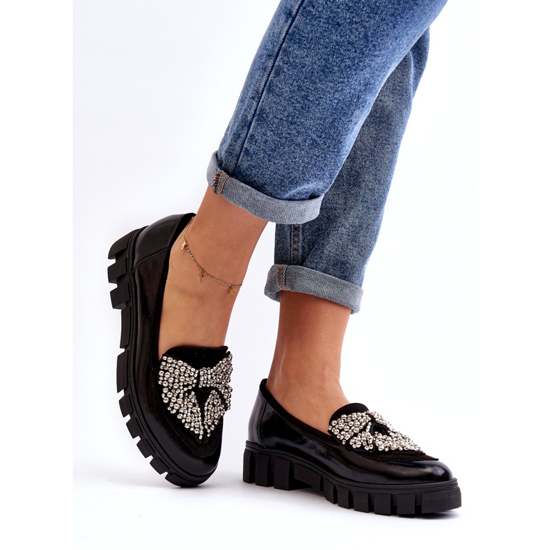 Dámské patentované mokasíny Laura Messi 2785 Black černá 2