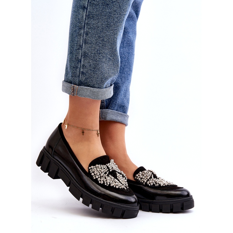 Dámské patentované mokasíny Laura Messi 2785 Black černá 1