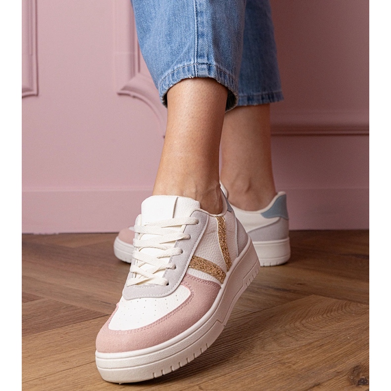 Vícebarevné tenisky tenisky zdobené třpytky bílý 1