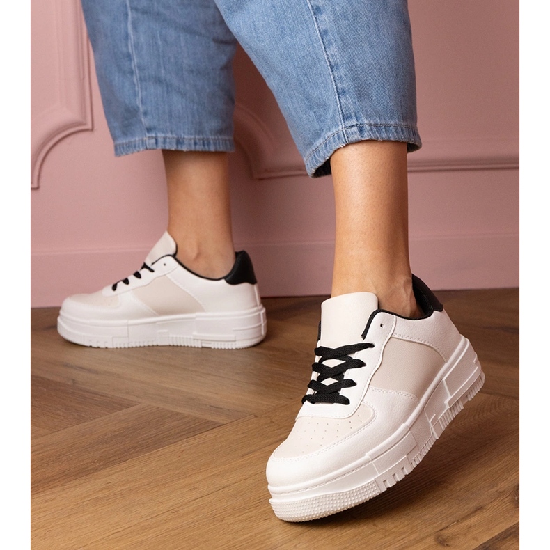 Beige sportovní tenisky na PLATFOTM béžový 1