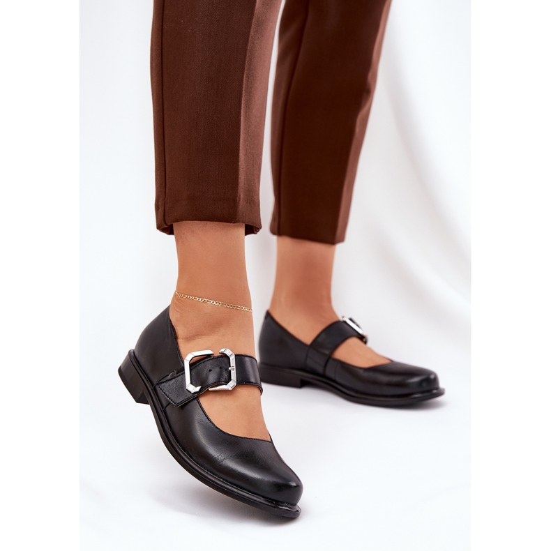 Dámská kožená bota s černou svorkou Laura Messi 2980 černá 2