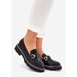 Dámské mokasíny zdobené černými zirkony 1