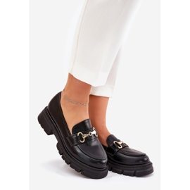Dámské mokasíny se zlatými detaily Eco Leather Black černý 1