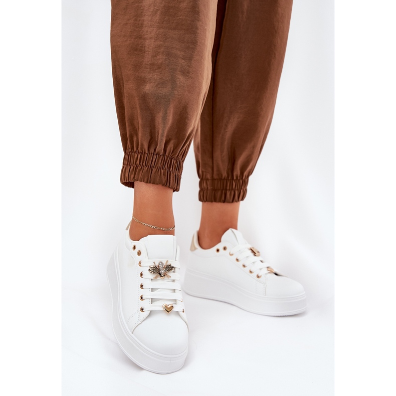 Dámské tenisky na platformě s bílými kolíky 2