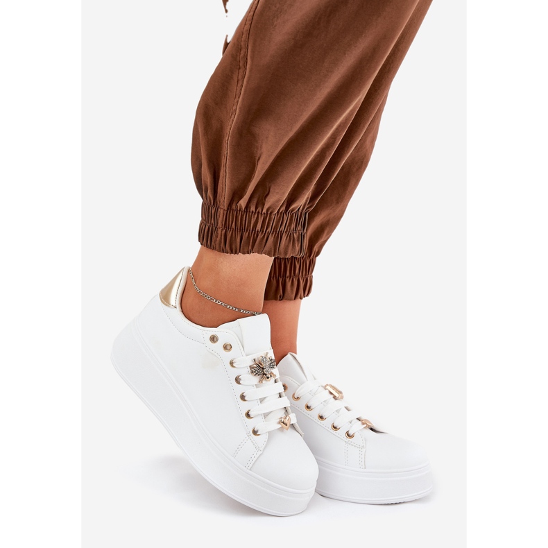 Dámské tenisky na platformě s bílými kolíky 1