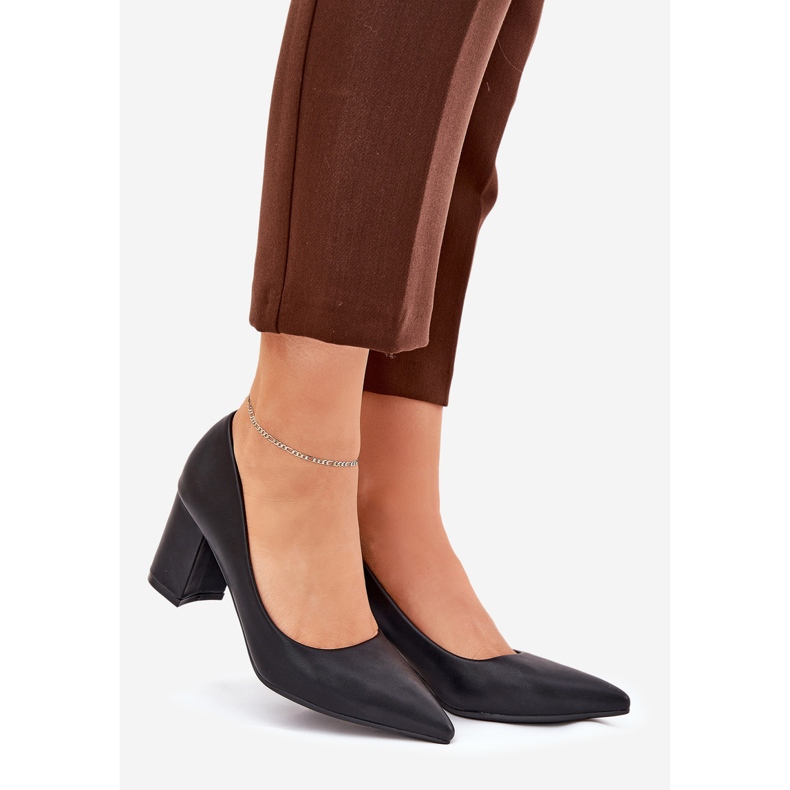 Dámská čerpadla na sloupu s špičatým nosem černou černý 1