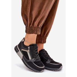 Dámská sportovní bota se zipem na platformě černá 1