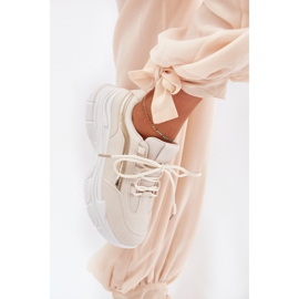 Sneakers Dámské sportovní boty na silné béžové podrážce béžový 6