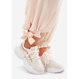 Sneakers Dámské sportovní boty na silné béžové podrážce béžový 1