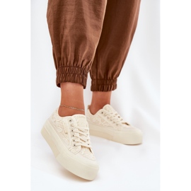 Big Star RR274746 Dámské krajkové tenisky béžový 2