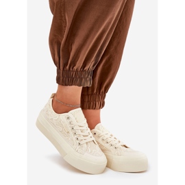 Big Star RR274746 Dámské krajkové tenisky béžový 1