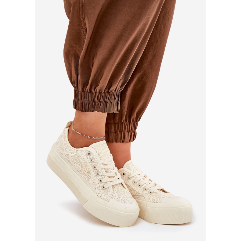 Big Star RR274746 Dámské krajkové tenisky béžový 1