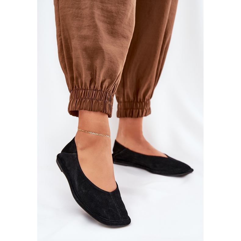 Dámské semišové baleríny Big Star RR274080 Black černá 2