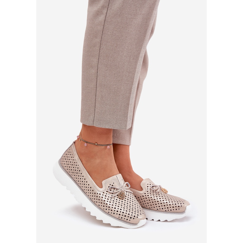 S.Barski Dámská obuv z kožená otevřená práce vyrobená z přírodní kůže LR51-631 PLN zlatý 1 S.Barski Dámská obuv z kožená otevřená práce vyrobená z přírodní kůže LR51-631 PLN zlatý 1