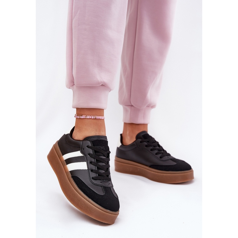 Evento Dámské tenisky na platformě s ekologickou koženou černou černá 2