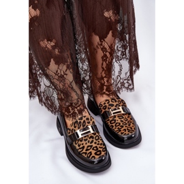 Kožená vázaná mokasíny Leopard Vinceza 66790 černá 2