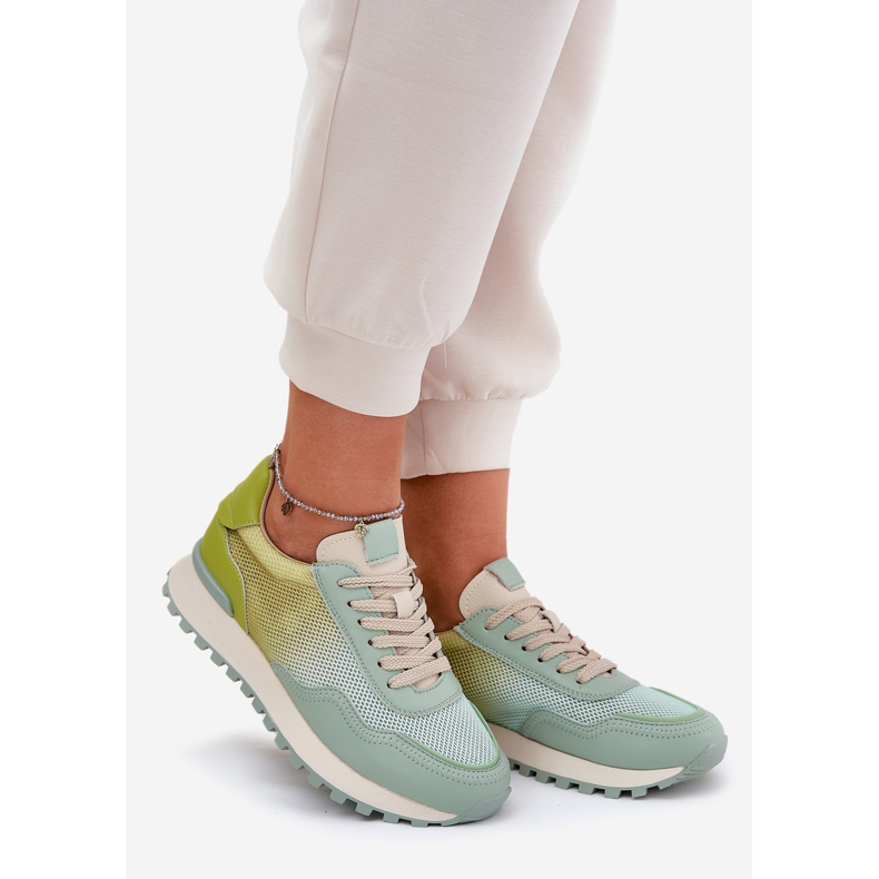 Kožená sportovní bota s Vinceza 66775 Dámská síť zelená 1