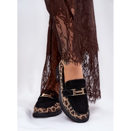 Suede Moccasins Dámské vinceza 66791 Černý leopard tisk černá 3