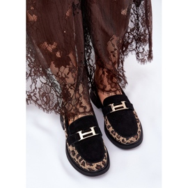 Suede Moccasins Dámské vinceza 66791 Černý leopard tisk černá 5