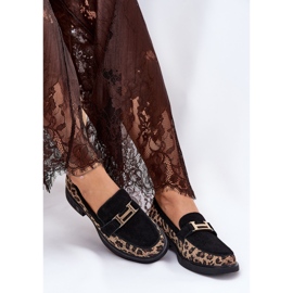 Suede Moccasins Dámské vinceza 66791 Černý leopard tisk černá 6