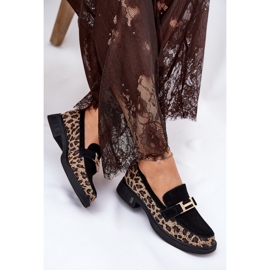 Suede Moccasins Dámské vinceza 66791 Černý leopard tisk černá 7