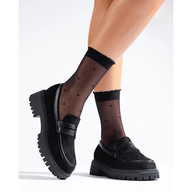 Dámské černé semišové mokasíny Shelovet černá 2