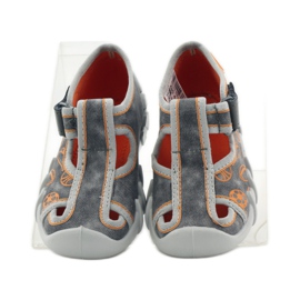 Befado dětské boty pantofle 190p082 šedá oranžový 4