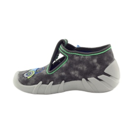 Chlapecké pantofle Befado 110p316 traktor modrý šedá zelená 2