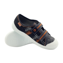 Pantofle tenisky chlapecké tuřín Befado šedé šedá oranžový černá 3