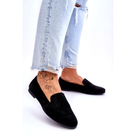 S.Barski Kožená semišová tkalcovská stanice žen s otevřeným dílem černé černá 2