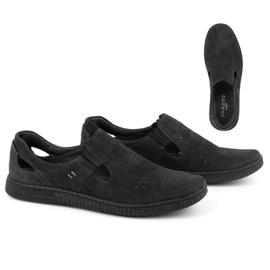 KOMODO Pánské kožené mokasínové boty 864 Black černý 1
