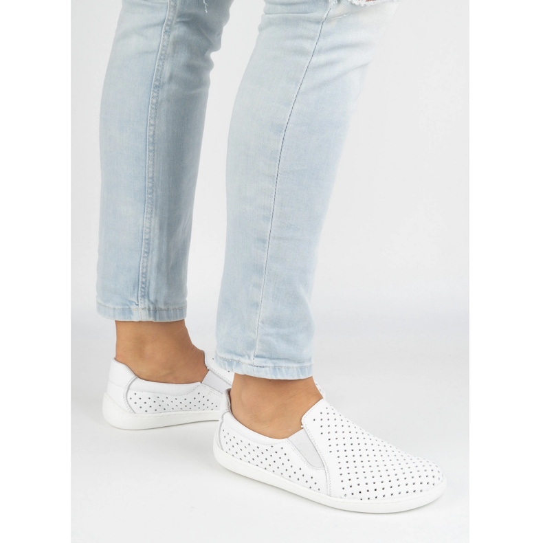 White Shoes Plug Boaset Leather Dámská pollonus 5-1308-025 bílý 2