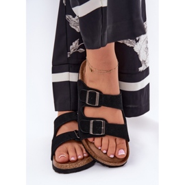 Big Star Dámské semišové žabky s velkou hvězdou RR274A390 Černé spony černá 2 Big Star Dámské semišové žabky s velkou hvězdou RR274A390 Černé spony černá 2