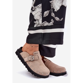 Suede Flip -Flops Dámské ucpávky na platformě Big Star RR274A376 BEIGE béžový 1